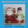 Popular item cute christmas Santa shape ceramic utensil holder